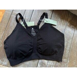 Davy Piper Racerback Wireless Bra Women's 2XL Diana Black Sports Bra NWT